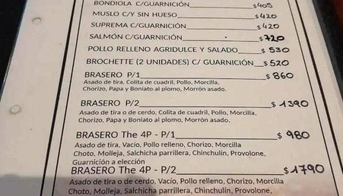 4p Parrillada -  Menu - Durazno
