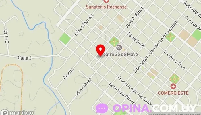 mapa de AAIDRO Rocha Organización de ayuda y servicios para personas con discapacidad, Centro escolar en Rocha