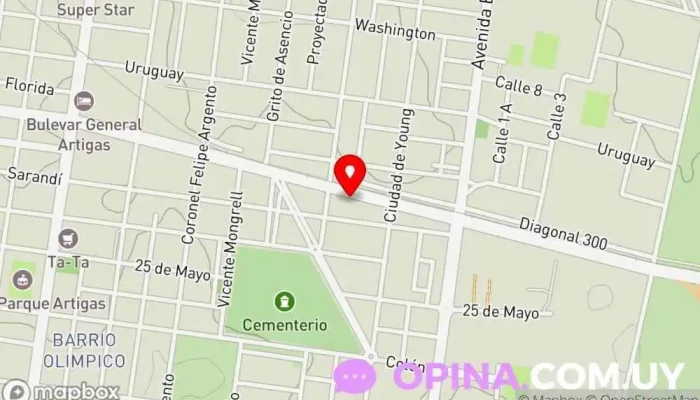 mapa de ABC Importaciones Juguetería, Papelería en Paysandú