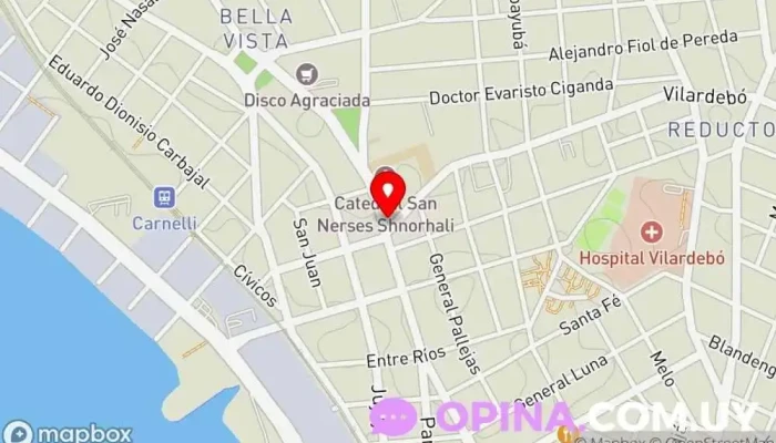 mapa de Academia Bernoulli Prado Centro educativo en Montevideo