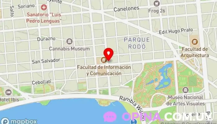 mapa de Academia CCEE Escuela universitaria en Montevideo