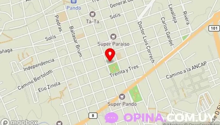 mapa de Academia de Choferes de la Plaza Escuela en Pando