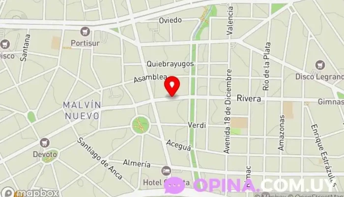 mapa de Academia de Choferes Del Molino en Montevideo, Uruguay Autoescuela, Jefatura de tráfico en Montevideo