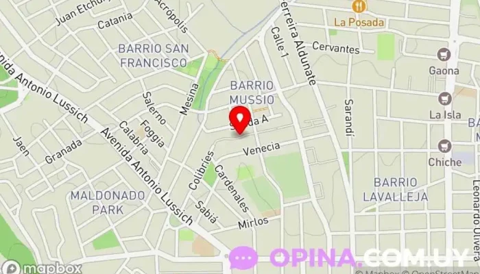 mapa de Academia de Choferes Esteña Zona de formación de conductores en Maldonado