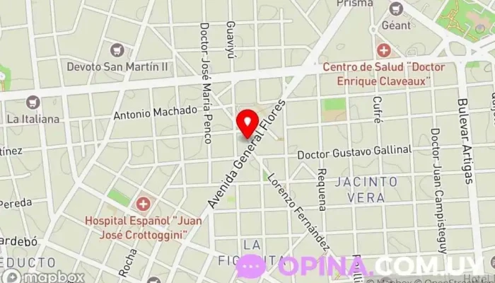 mapa de Academia de danza Villanueva Academia de baile en Montevideo