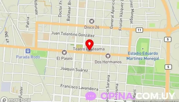 mapa de Academia Escuela de Conductores Sandra Bentancur Autoescuela en Canelones