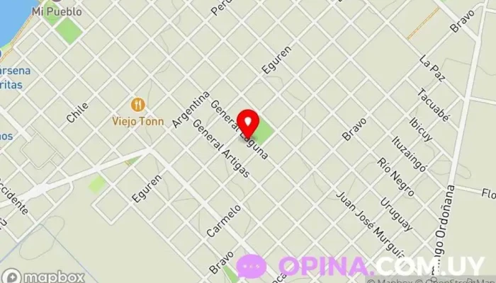 mapa de Academia Grasso Centro educativo en Nueva Palmira