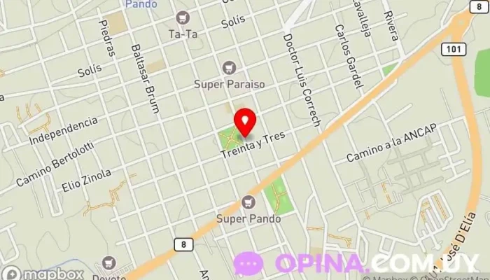 mapa de Academia Sol Escuela en Pando