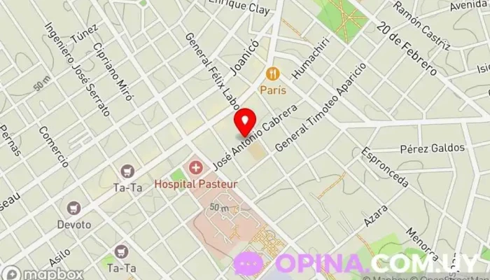 mapa de Academia Yihedo - Federacion Uruguaya de Taekwondo Club social en Montevideo