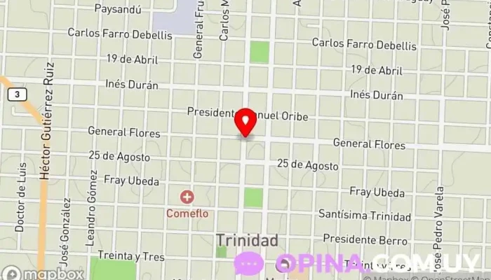 mapa de ADOFLO Escuela en Trinidad