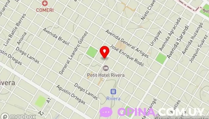 mapa de AFUTU Escuela en Rivera