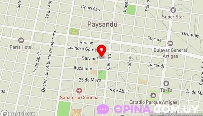 mapa de Agape clínica spa Centro de estética en Paysandú