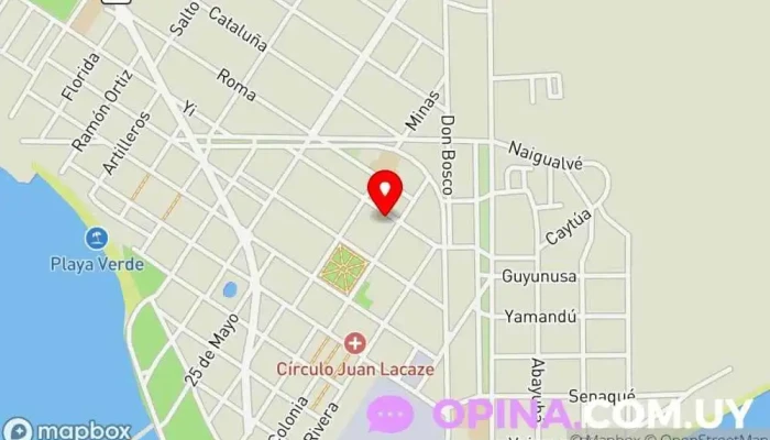 mapa de Alianza Cultural Uruguay-Estados Unidos Academia de idiomas en Juan L. Lacaze