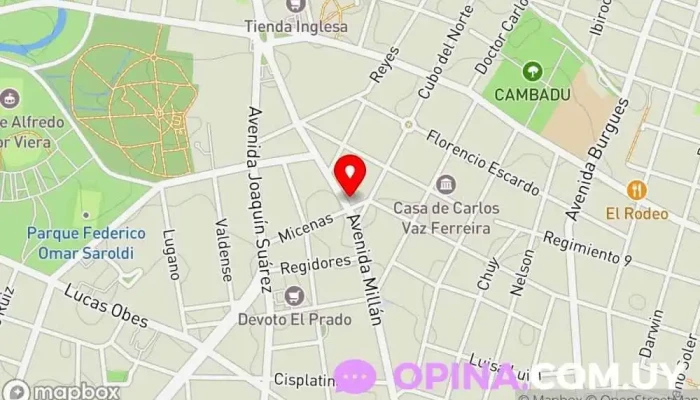 mapa de Alianza Prado Academia de inglés en Montevideo