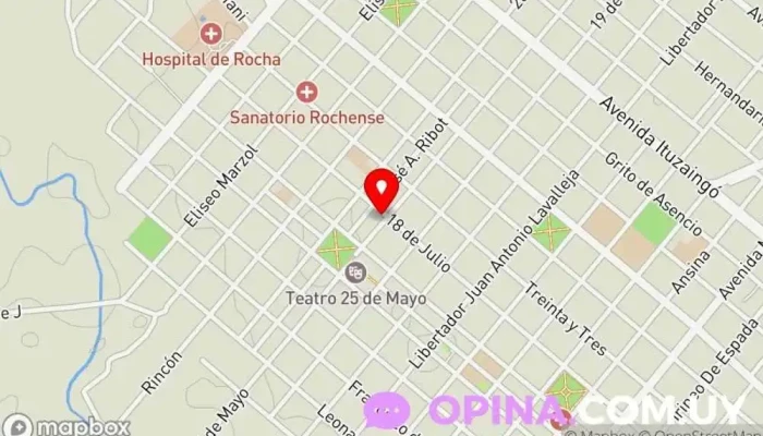 mapa de Alianza Rocha Escuela en Rocha