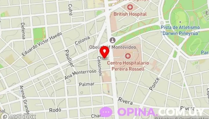 mapa de Alma Cowork Agencia de alquiler de espacios para oficinas en Montevideo