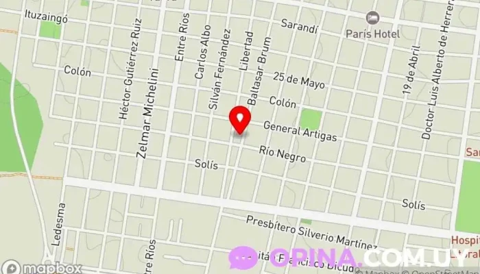 mapa de Alquiler monoambiente  en Paysandú