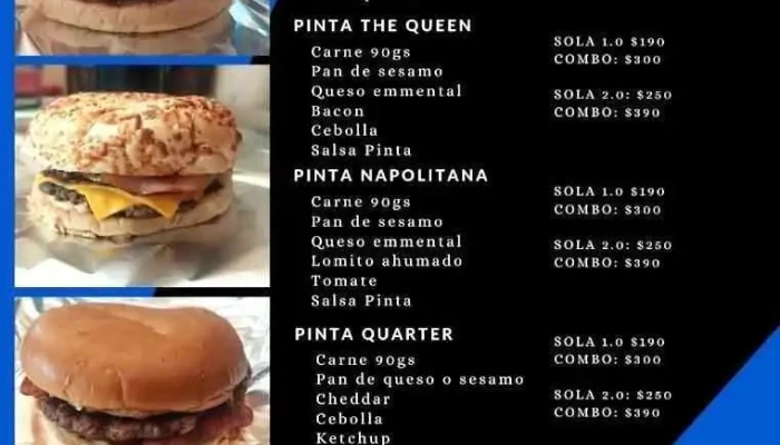 Alta Pinta Burgers Menu - Ciudad del Plata