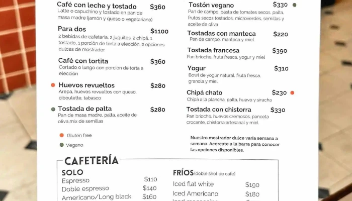 Americo Cafe Menu - Montevideo