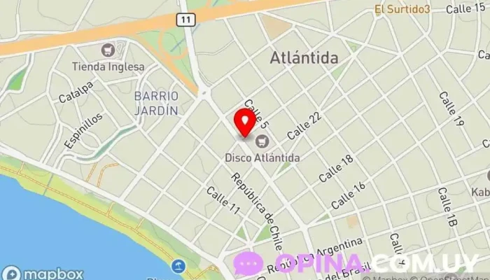 mapa de Amyca Comercio, Librería infantil, Tienda de cubertería, Tienda de regalos, Papelería, Juguetería en Atlántida