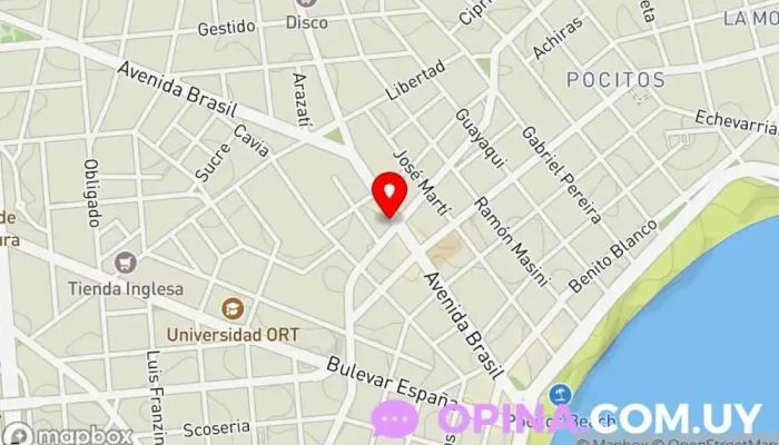 mapa de Andrés Zanetti Dentista Odontólogo. Clínica dental en Montevideo