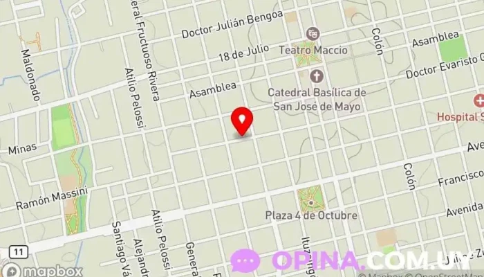 mapa de ANGLO Alejandra Revetria y Fernanda Oroño Academia de inglés en San José de Mayo