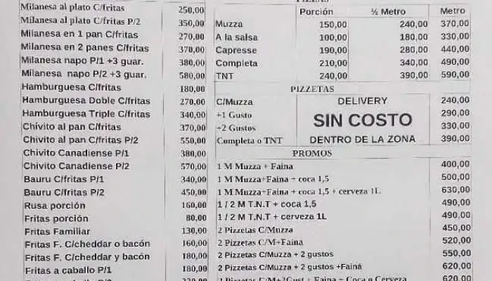 Antojitos Al Toque -  Menu - Montevideo