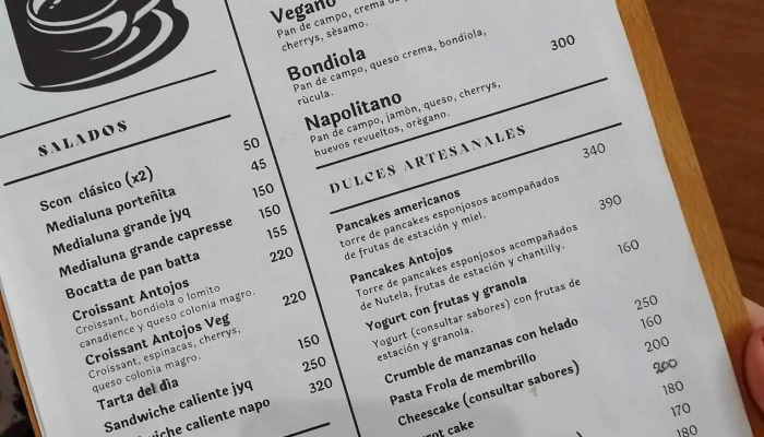 Antojos Cafe Menu - Montevideo