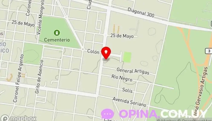 mapa de APRODIME Escuela comunitaria en Paysandú