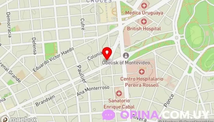mapa de AR Clínica Odontológica Clínica dental, Dentista, Endodoncista, Ortodoncista en Montevideo