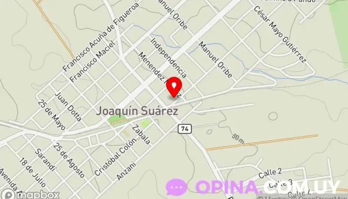 mapa de Arandú Clínica ambulatoria en Joaquín Suárez