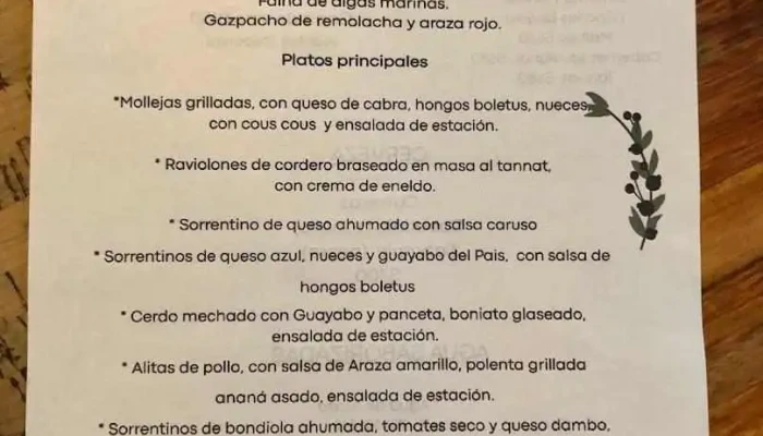 Araza Bistro Menu - Montevideo