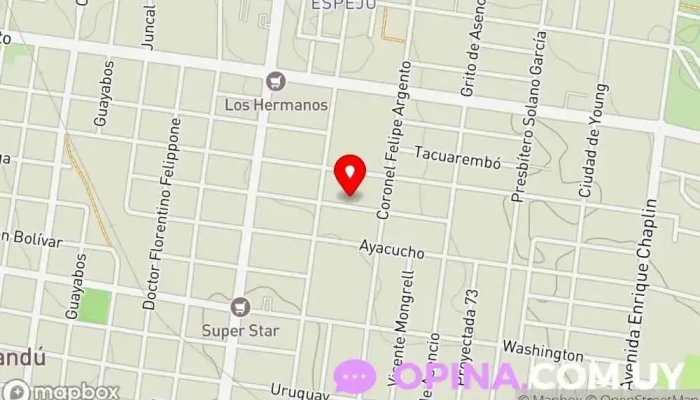 mapa de Arenera De los Santos Planta de tratamiento de arena en Paysandú