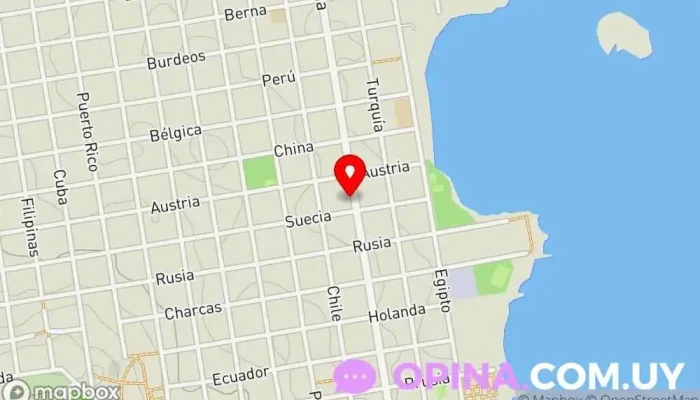 mapa de Asociación Española, Filial Cerro Clínica ambulatoria en Montevideo