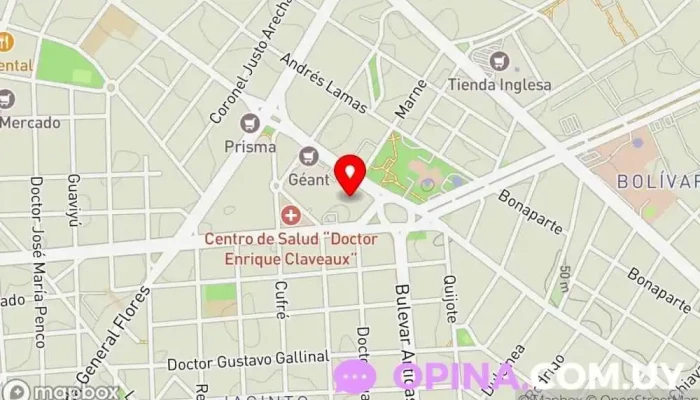mapa de Asociacion Española Hospital en Montevideo