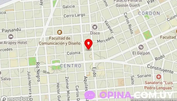 mapa de Asociacion Española Policlínica Centro Clínica ambulatoria en Montevideo