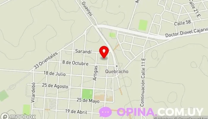 mapa de ASSE Centro de salud en Quebracho