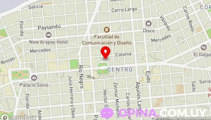 mapa de Ateneo de Montevideo Centro cultural en Montevideo