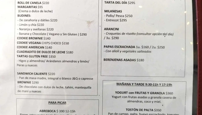 Atipico Menu - Montevideo