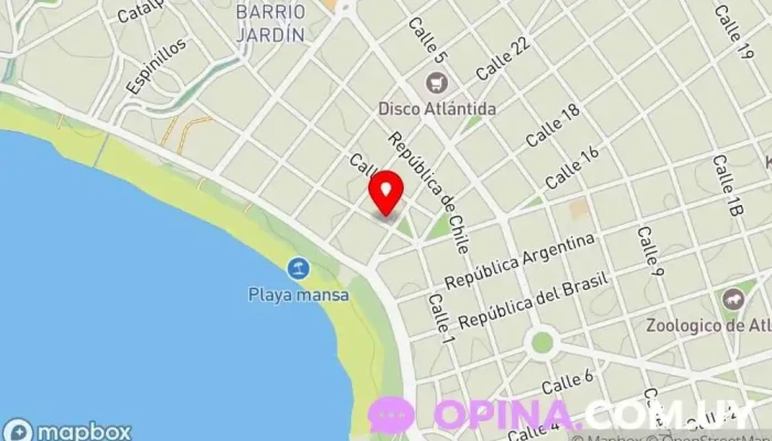 mapa de Atlantida FM 89.9 Emisora de radio en Atlántida