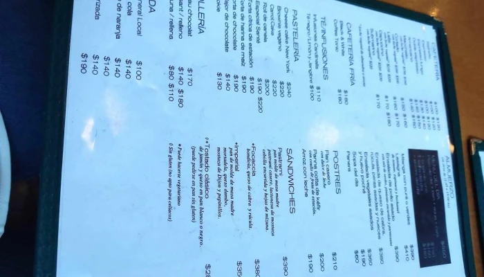 Atorrante Cafe Menu - Montevideo