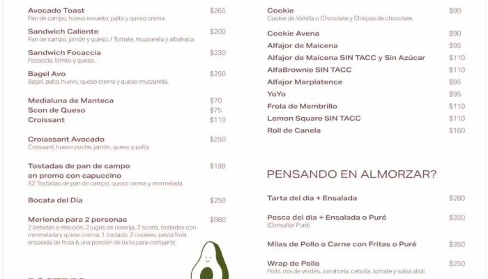 Avocado -  Menu - Montevideo