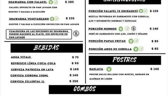 Bahja Delicias Del Medio Oriente -  Menu - Atlántida