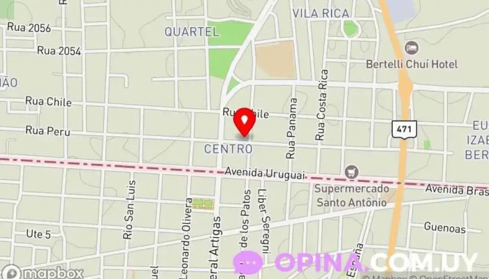 mapa de Banrisul - Agência Chuí Banco, Cajeros automáticos en Chui