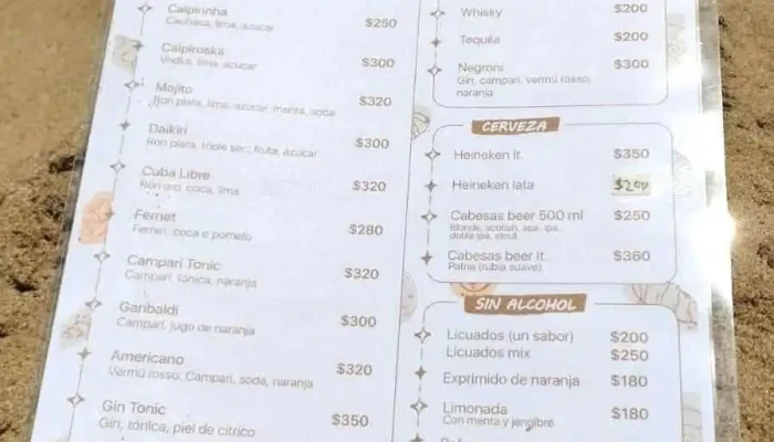 Bar Chiringo Himalaya -  Menu - La Paloma