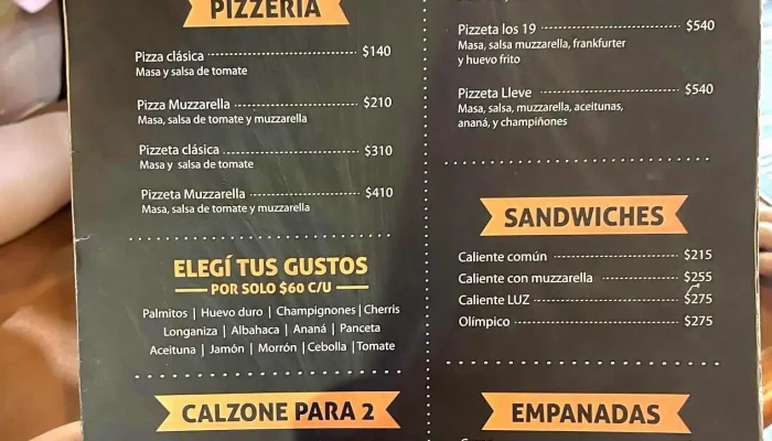 Bar Luz -  Menu - Montevideo