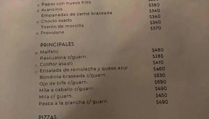 Bar Paysandu Menu - Montevideo