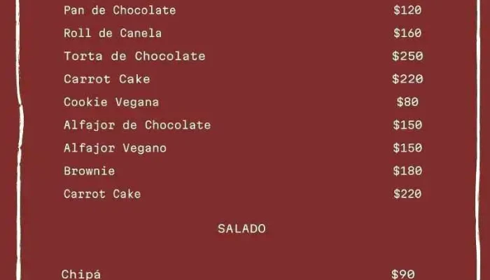 Barda Cafe Menu - Montevideo