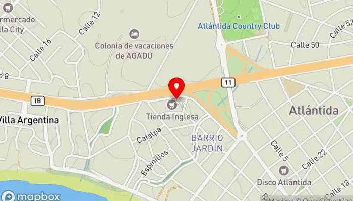 mapa de Barny's Restaurante de comida rápida en Atlántida