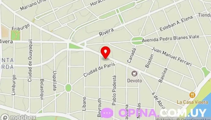 mapa de Bellisima Medicina Estética Clínica ginecológica en Montevideo